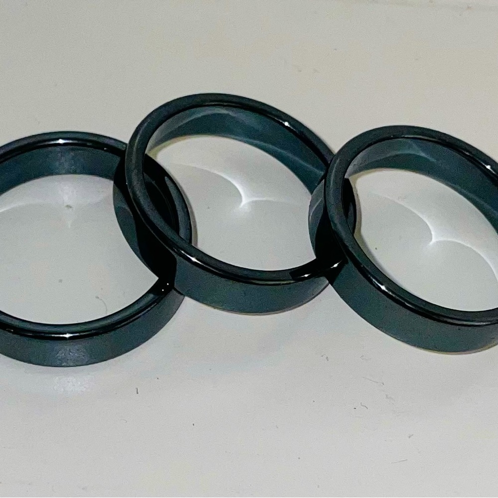 Black Hematite Rings NWOT